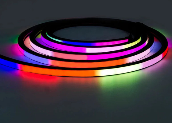 12V 24V Flexibel RGB LED Neonlicht 16x16mm 20x20mm Zwart Kleur Adreserbaar
