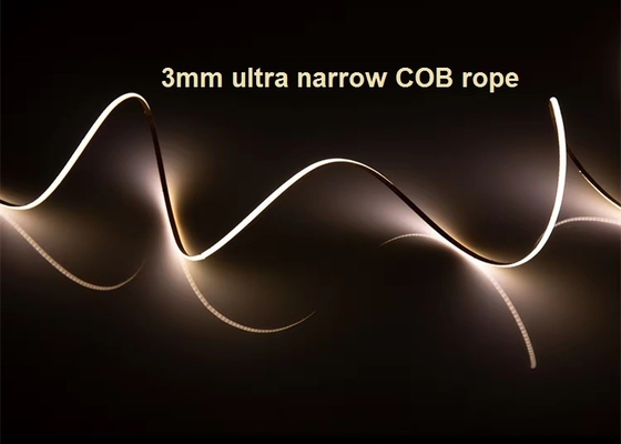 3mm Ultra smal touw Garderobe Kasten TV achtergrondlicht LED Strip 400LEDs/M COB Strip
