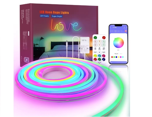 5M Full Color RGB Led Neon Flexibele Siliconen Omgevingslichtstrip Smart DIY Digitale Running Strip Lichtset TUYA APP
