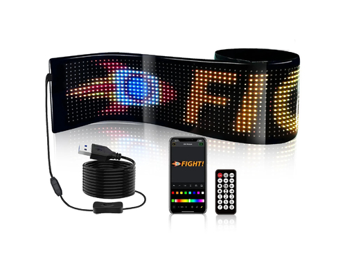 5VDC USB/2A 37x8.5cm LED Matrix Display Autopaneel Flexible Pixel Programmable Scrolling Advertising for DIY Animation Text