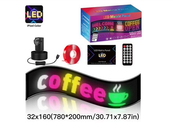 32 * 160 Volkleurig dubbelrijdig scrollend LED-lichtbord Voor auto LED-advertentiebord Vensterbeeldscherm