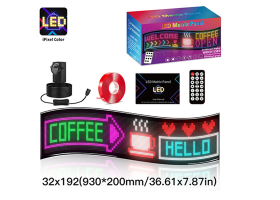 32*192 Dubbele rij programmeerbare led display trucks Interactieve animatie Flexibel scherm voorste achterste venster