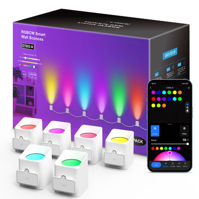 Bluetooth-besturing Adreserbare RGBCW Smart Wall Sconces / Eave Lights Voor kerstversiering