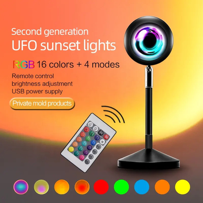 Afstandsbediening Moderne fotografie Kleurveranderend Zonsondergang Licht USB Regenboog Projector Lampen