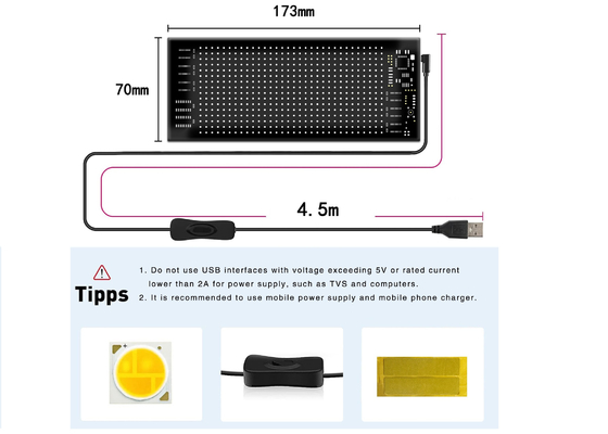 Flexibel LED-bord 16*32 App Control Programmeerbaar bericht Scrolling Display Flexibel auto led paneel