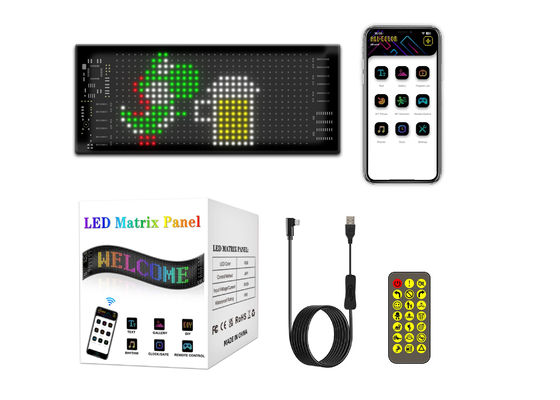 Flexibel LED-bord 16*32 App Control Programmeerbaar bericht Scrolling Display Flexibel auto led paneel