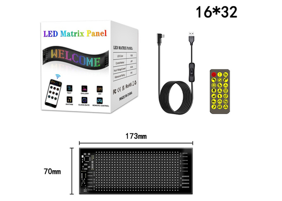 Flexibel LED-bord 16*32 App Control Programmeerbaar bericht Scrolling Display Flexibel auto led paneel