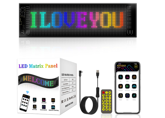 App Control LED Sign Board 20*64 Flexible USB Programmable Custom Scrolling Message Auto Signs Digitaal Display