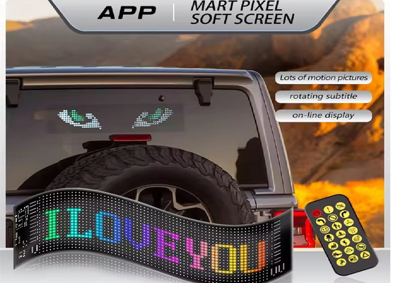 Programmeerbaar DIY Scrolling Text 5V USB Wireless Control RGB Flexible LED Car Sign Voor reclame