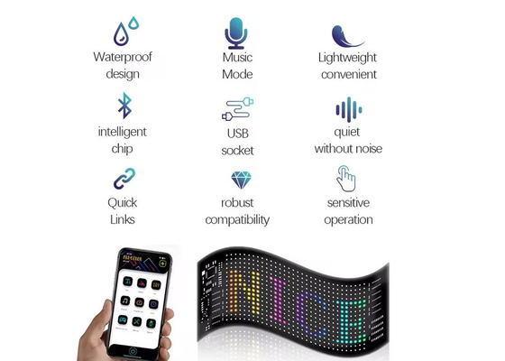 APP Control Flexible Led Screen Scrolling Custom Message Text Sign Board LED Display Digitaal voor auto