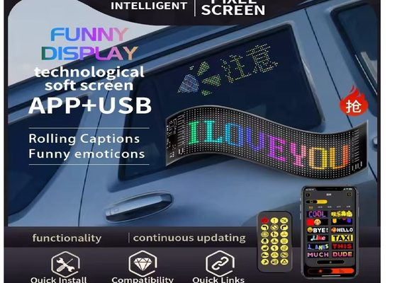 APP Control Flexible Led Screen Scrolling Custom Message Text Sign Board LED Display Digitaal voor auto