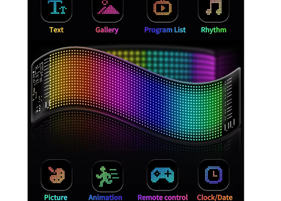 Pixel RGB Led Flexible Display App Bluetooth Auto Advertentie Scherm Auto Ip65 Waterdicht Soft Digital Display Scherm