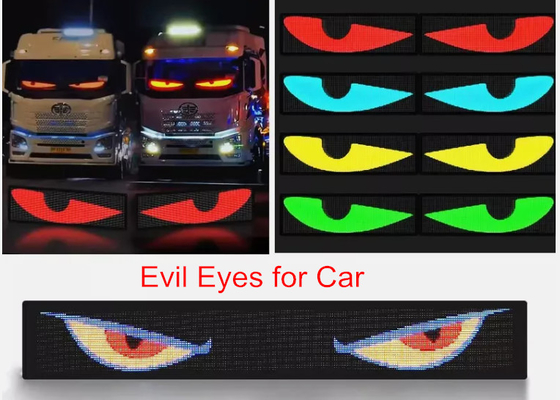 5VDC USB / 2A Super Truck Demon Eye LED Soft Screen APP Bluetooth Programmering Auto Reclame Scherm Slechte Ogen