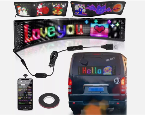 5VDC USB / 2A Super Truck Demon Eye LED Soft Screen APP Bluetooth Programmering Auto Reclame Scherm Slechte Ogen