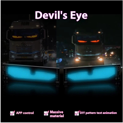 Smart Car Sticker 120x595mm RGB Dynamic LED Truck Demon Eye Light Voor buiten Smart Display IP65