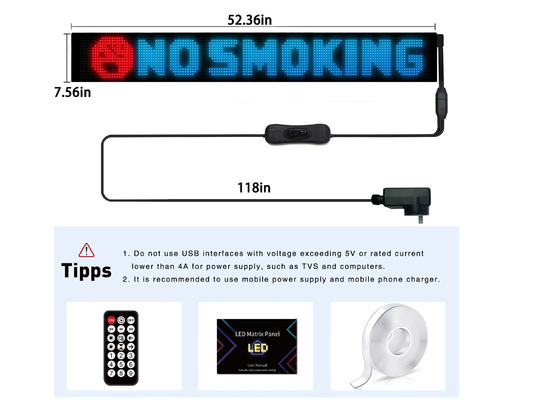 Afstandsbediening RGB programmeerbaar display, winkelvenster reclame LED zacht display