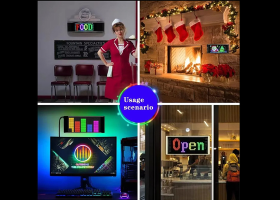 App Control Sign Advertising Achterruit Digitaal Display met 192x898mm LED Soft Display Rolling Pattern Animation Image
