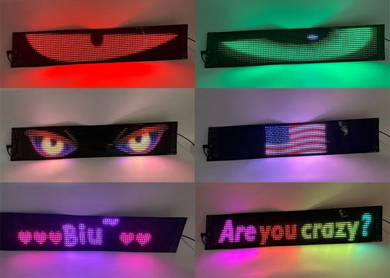 Custom Mode LED Animation Signs for Car Truck 5VDC USB/2A Scrolling Text 120x595mm Display Scherm