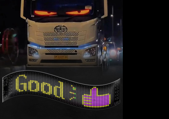 Custom Mode LED Animation Signs for Car Truck 5VDC USB/2A Scrolling Text 120x595mm Display Scherm
