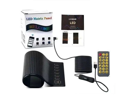5VDC USB/2A 37x8.5cm LED Matrix Display Autopaneel Flexible Pixel Programmable Scrolling Advertising for DIY Animation Text