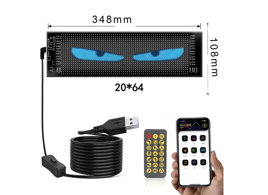 5VDC USB/2A 37x8.5cm LED Matrix Display Autopaneel Flexible Pixel Programmable Scrolling Advertising for DIY Animation Text