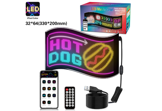 32*64 CAR TRUACK LED MATRIX PIXEL PANEEL DIY RGB -app+Remote Control Programmable Devil Eye Indicator Light