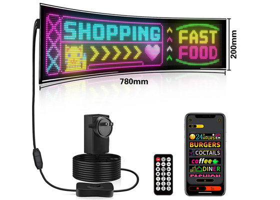 32 * 160 Volkleurig dubbelrijdig scrollend LED-lichtbord Voor auto LED-advertentiebord Vensterbeeldscherm