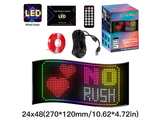 24*48 LED Flexible Light Display APP Control Car Advertising Screen Ip65 Full Color High Definition Car Display (LED-flexibel lichtdisplay voor 24*48 LED-afbeeldingen)