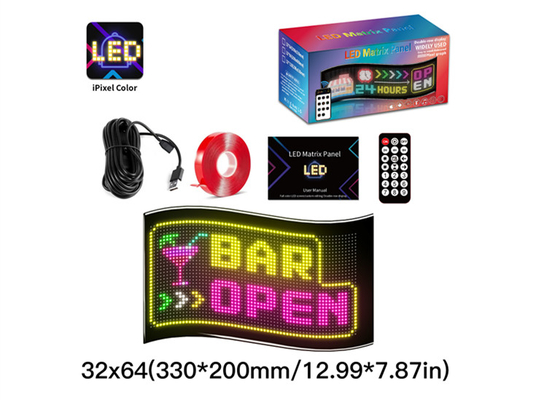 32*64 CAR TRUACK LED MATRIX PIXEL PANEEL DIY RGB -app+Remote Control Programmable Devil Eye Indicator Light