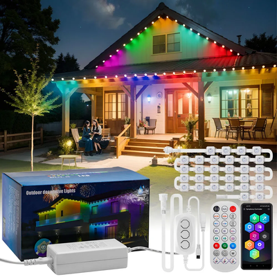 Pixel licht kerst kleurrijke huisversiering 2024 RGB programmeerbare LED-vorm IP65 waterdicht vakantieverlichting