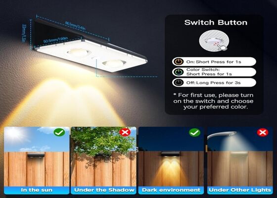 IP67 Waterdichte RGB Zonne-aangedreven Tuinlamp voor Decoratie